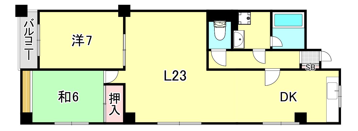 ブリージェ朝日ヶ丘(2LDK/4階)の間取り写真
