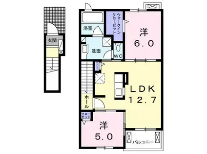 エトワール藤方III(2LDK/2階)の間取り写真