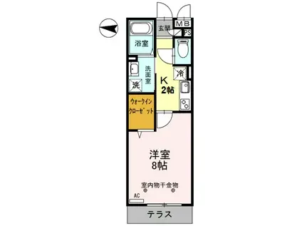 アコード・パル(1K/3階)の間取り写真