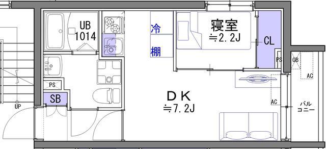 KS66/635(1DK/2階)の間取り写真