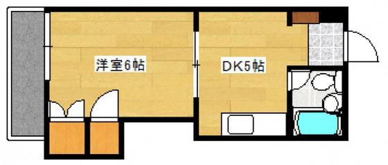 田村ビル(1DK/3階)の間取り写真