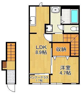 レガシーコートII(1LDK/2階)の間取り写真