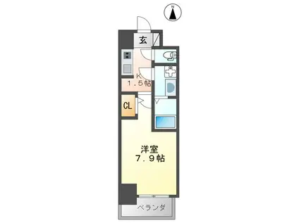 S-FORT一宮本町(1K/7階)の間取り写真