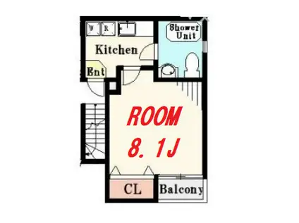 Aレガート吉野町II(1K/3階)の間取り写真