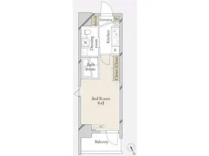 アジールコート雪が谷大塚(1K/14階)の間取り写真