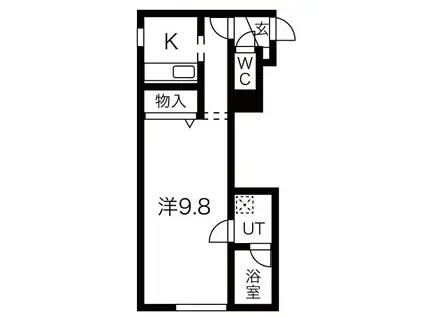  LEE SPACE 新道東III (1K/3階)の間取り写真