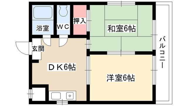コンフォール池下(2DK/3階)の間取り写真