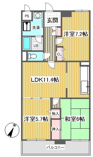 メゾン・プレミール(3LDK/9階)の間取り写真