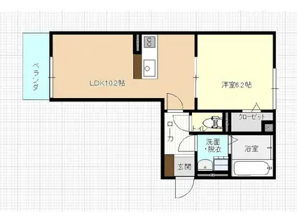 ル・シェル中庄II(1LDK/2階)の間取り写真