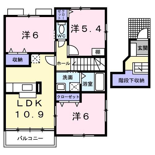 ルミエールC(3LDK/2階)の間取り写真