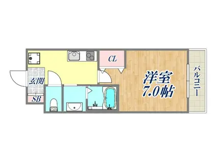 AILE南塚口Ⅴ(1K/4階)の間取り写真