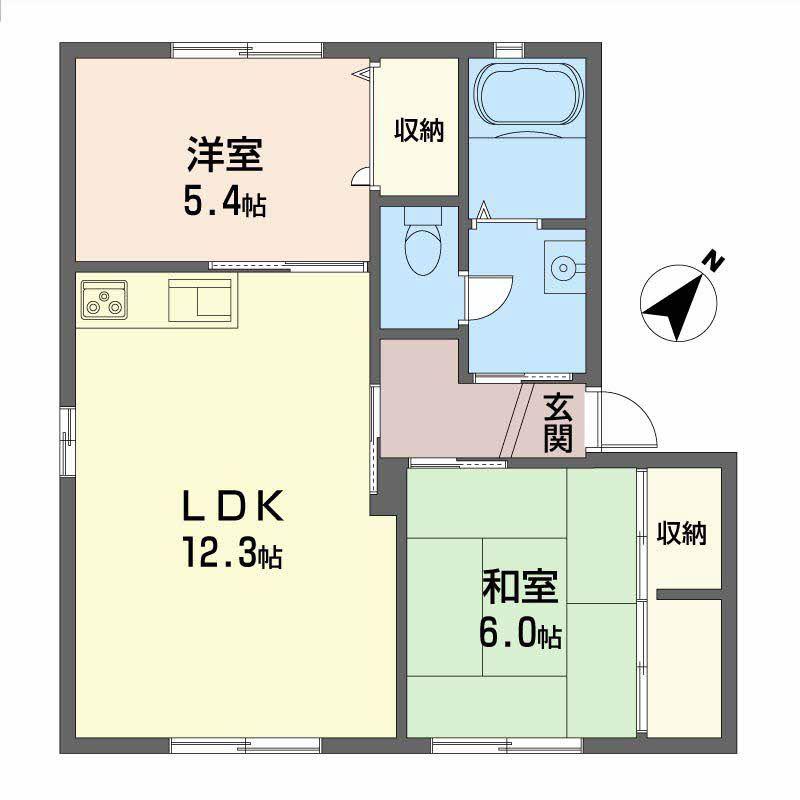 シャーメゾンHAMAICHI(2LDK/1階)の間取り写真