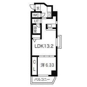 グランデージ則武(1LDK/8階)の間取り写真