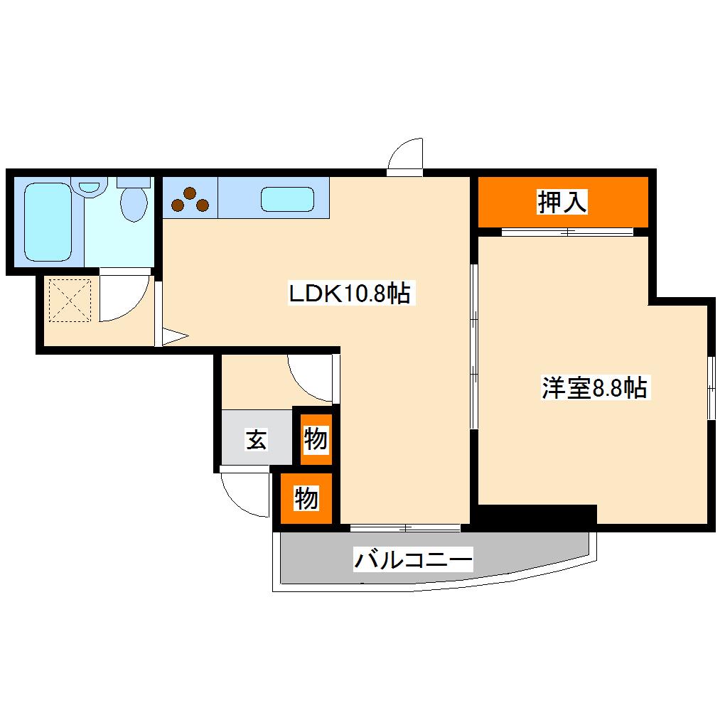 ライオンズマンション原町第3(1LDK/10階)の間取り写真
