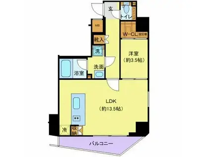 LOG浅草橋(1LDK/9階)の間取り写真