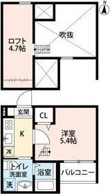 パルテノス名駅南 (1K/2階)の間取り写真