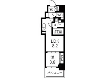 ミラージュパレス本町DEPART(1LDK/3階)の間取り写真