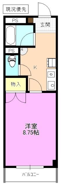 ラピッズセブンビル(1K/3階)の間取り写真