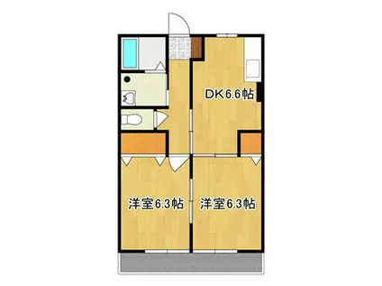 シティハイムかたつけや(2DK/2階)の間取り写真