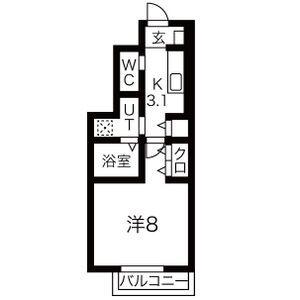 ロジェ コンフォールII(1K/1階)の間取り写真