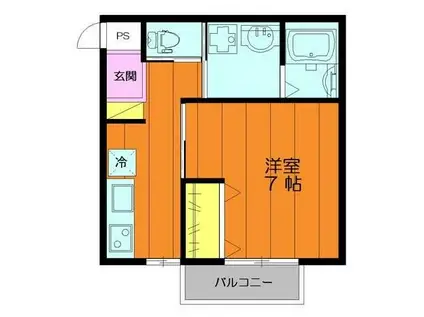 メゾンドエール(1K/3階)の間取り写真