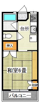 コーポ千葉(1K/2階)の間取り写真