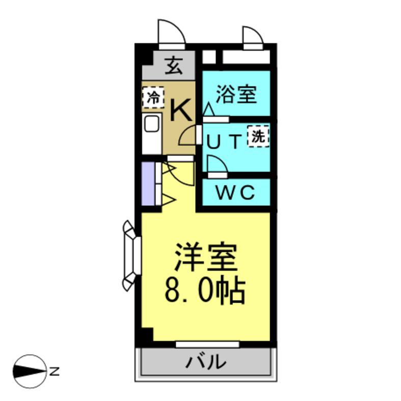 ルミナス緒川II(1K/3階)の間取り写真