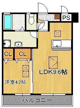 RENACE陣原(1LDK/2階)の間取り写真