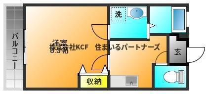 グランドアマレーII番館(1K/2階)の間取り写真