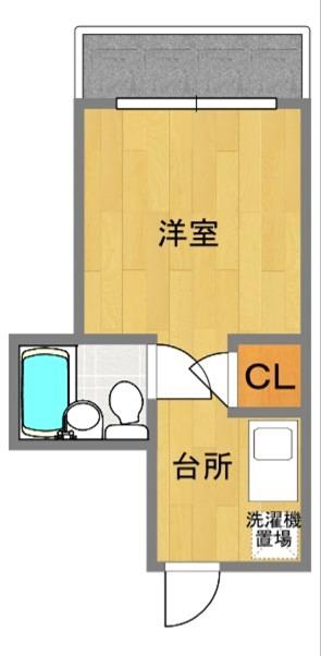 AN PALACE麻里布(1K/2階)の間取り写真