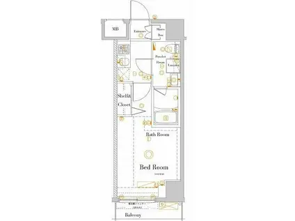 ラフィスタ新小岩(1K/6階)の間取り写真