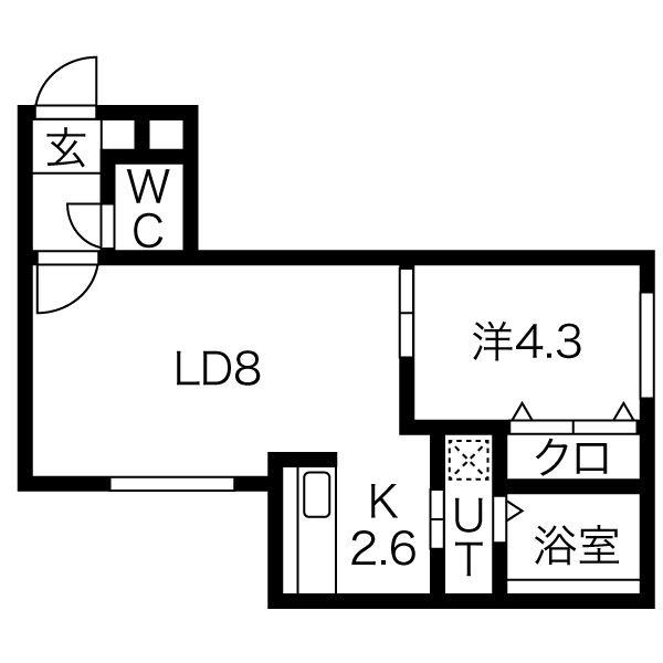 FORESTERIOR(1LDK/4階)の間取り写真