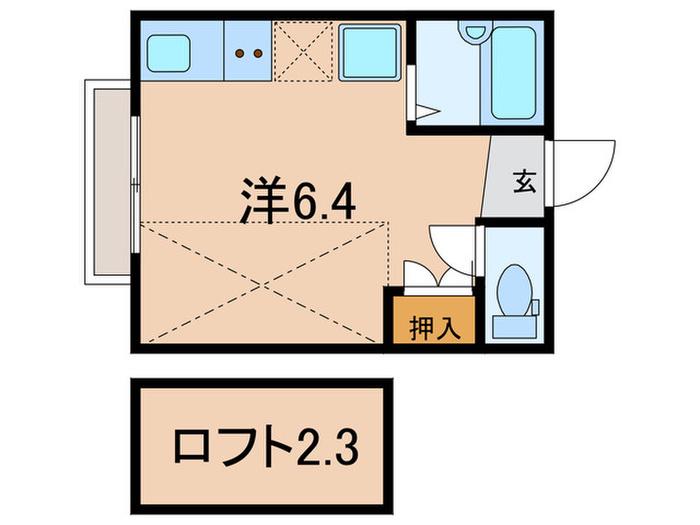 グリーンリーフ上池田(ワンルーム/1階)の間取り写真