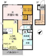 AMU NEXIA COURT(1LDK/2階)の間取り写真