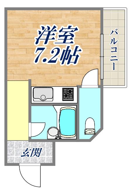 エメラルド大物(ワンルーム/2階)の間取り写真