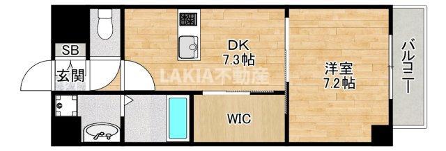 グランデカワノシャーメゾン(1DK/4階)の間取り写真