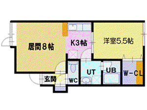 フォーサイトカレッジII(1LDK/2階)の間取り写真
