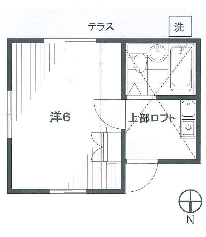 アンビションヴィラ(1K/1階)の間取り写真