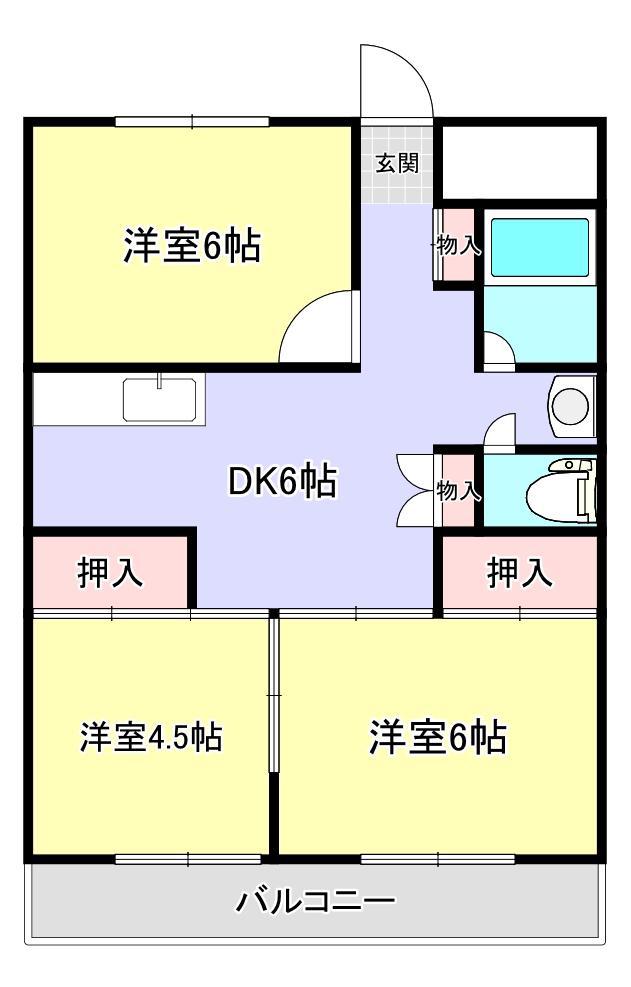 RCグランデ(3DK/5階)の間取り写真
