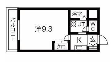 クオリティ21広畑(1K/4階)の間取り写真