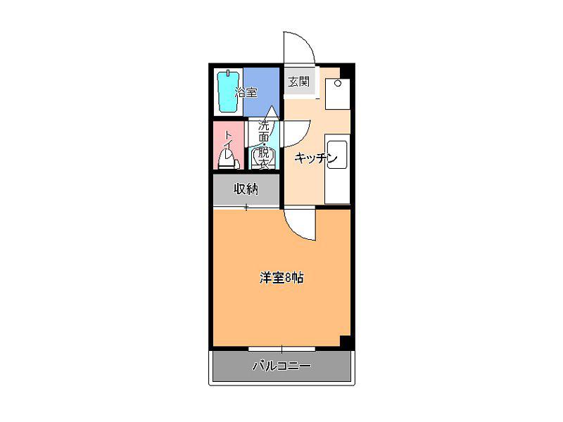 エクセルI(1K/2階)の間取り写真