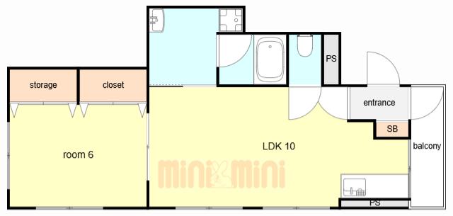 第一中村マンション(1LDK/4階)の間取り写真