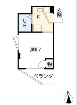 プレアール名古屋原(1K/4階)の間取り写真