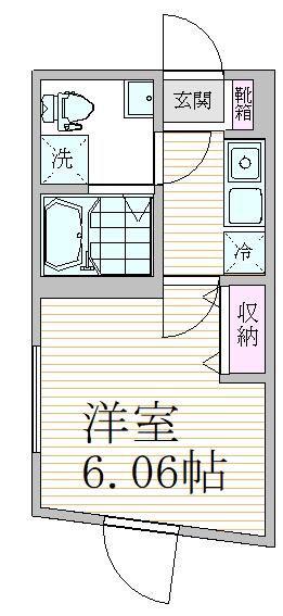 グランヴィル東蒲田(1K/1階)の間取り写真