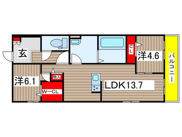 ECレジデンス(2LDK/3階)の間取り写真