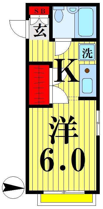 ハイツ松本(ワンルーム/3階)の間取り写真