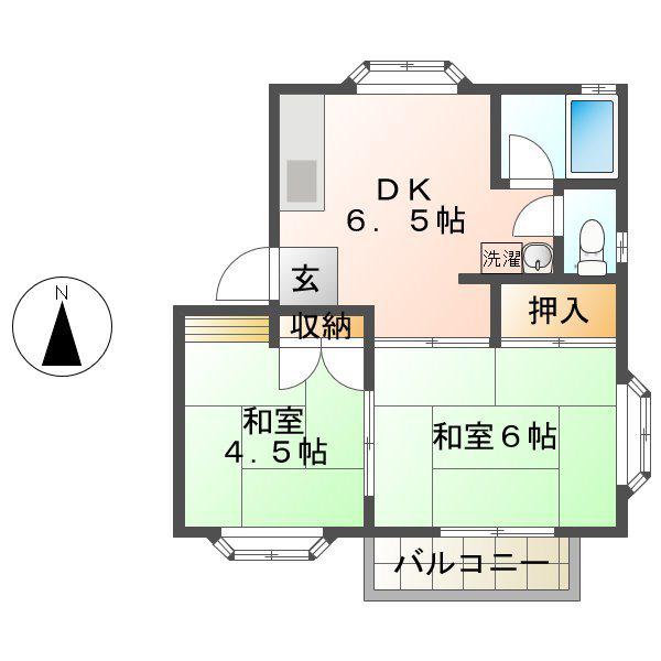 コーポ立科(2DK/2階)の間取り写真