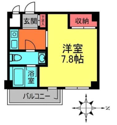 ケーワイビルB(1K/3階)の間取り写真