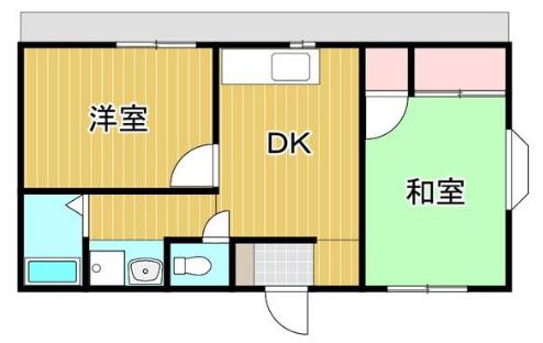 ヴィザ・シャト・社(2DK/2階)の間取り写真