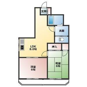 メゾン サファイア(2LDK/3階)の間取り写真
